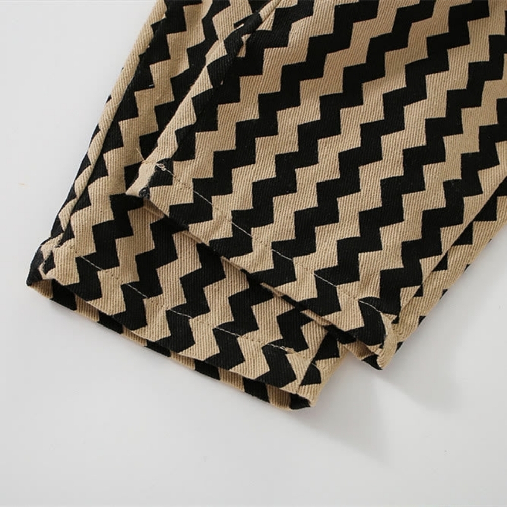 NWT Boys Neutral Chevron Zig Zag Pants - Size 6-7 - Picture 9 of 11